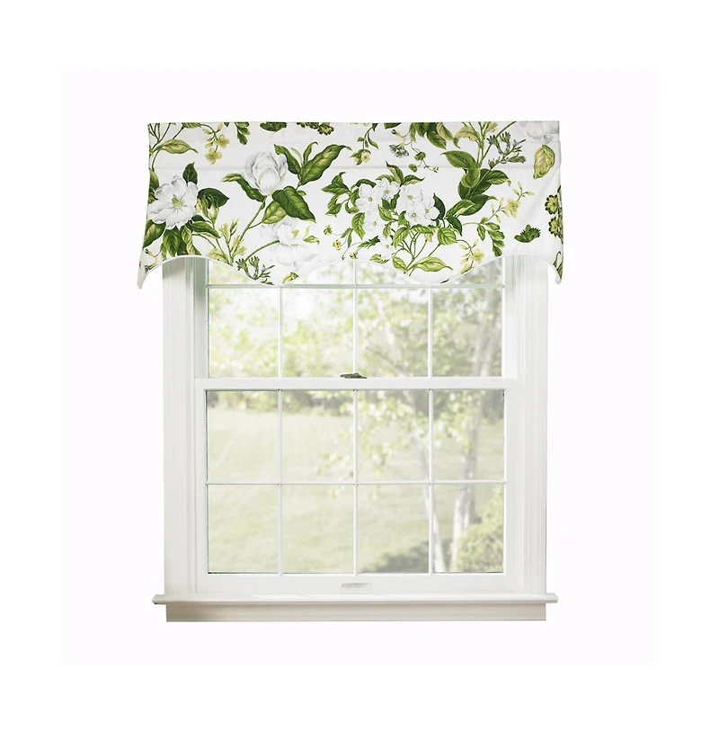 Ellis Curtain Whitfield Lined Scallop 3" Rod Pocket Valances for Windows 50" x 15" Clover