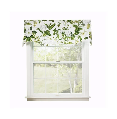 Ellis Curtain Whitfield Lined Scallop 3" Rod Pocket Valances for Windows 50" x 15" Clover