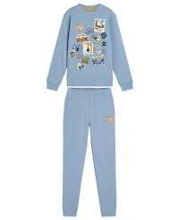 Scotch & Soda Boys' 8-16 Crewneck Sweatshirt and Jogger Pants, 2-Piece Set
