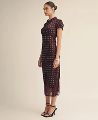 Arose Studio, Inc Women's Nerina Collared Lace Design Midi Dress