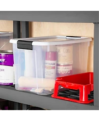 Sterilite 30 Qt 6-Pack & 18 Qt 6-Pack Clear Plastic Stackable Storage Bin w/ Lid