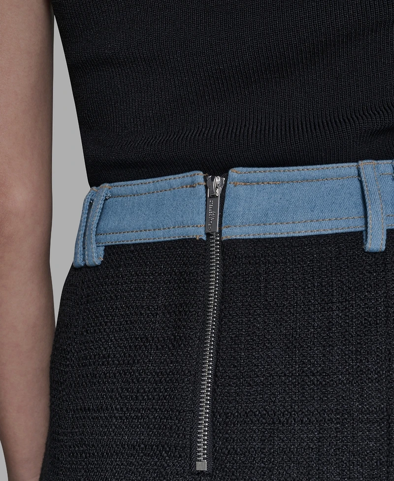 Karl Lagerfeld Paris Women's Tweed Denim Mini Skirt