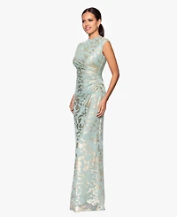 Betsy & Adam Women's Mock Neck Gown Dress