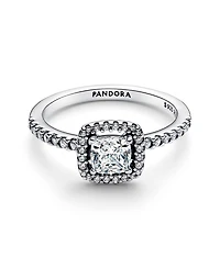 Pandora Sparkling Square Halo Ring