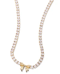 brook & york Coco Bow Tennis Necklace
