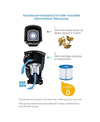 Funsicle 13' x 7' x 39" Oasis Rectangle Outdoor Above Ground Swimming Pool, Gray