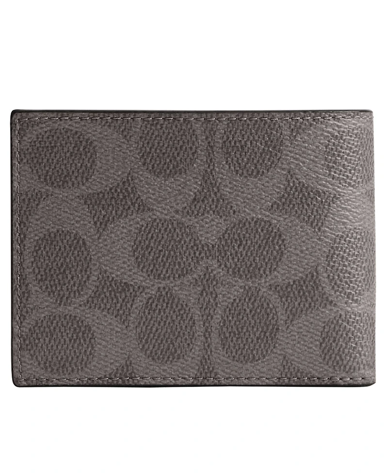 Coach Men's Signature Canvas Slim Billfold Wallet