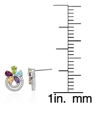 Macy's 2-Pc. Multi-Stone Pendant Necklace & Earrings Set (4.05 ct. t.w.) in Sterling Silver