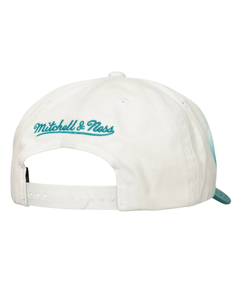 Men's Teal/White Charlotte Hornets Dip Dye Pro Crown Adjustable Hat