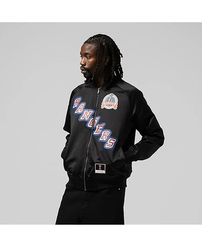 Unisex Mark Messier Black New York Rangers Maxxed Out Full-Zip Satin Jacket