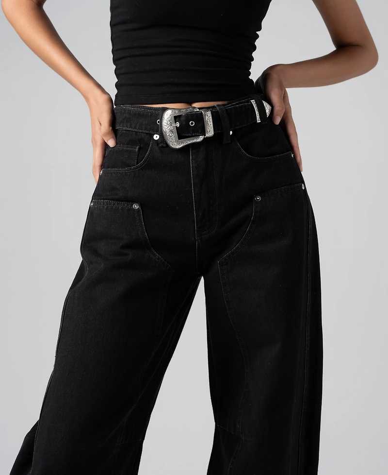 Blank Nyc Women's Wild Card High-Rise Barrel Leg Cotton Jeans