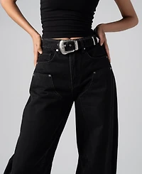 Blank Nyc Women's Wild Card High-Rise Barrel Leg Cotton Jeans