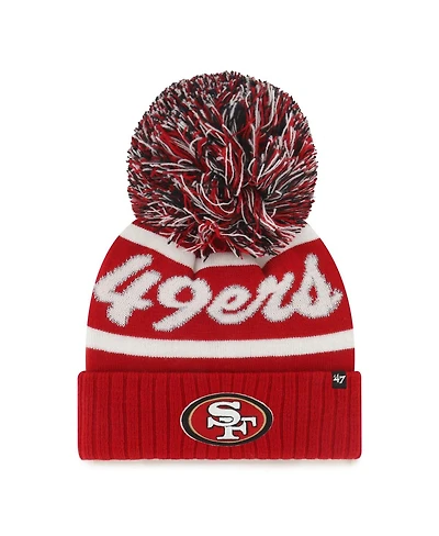 Women's Scarlet San Francisco 49ers Spirited Cuffed Knit Hat with Pom