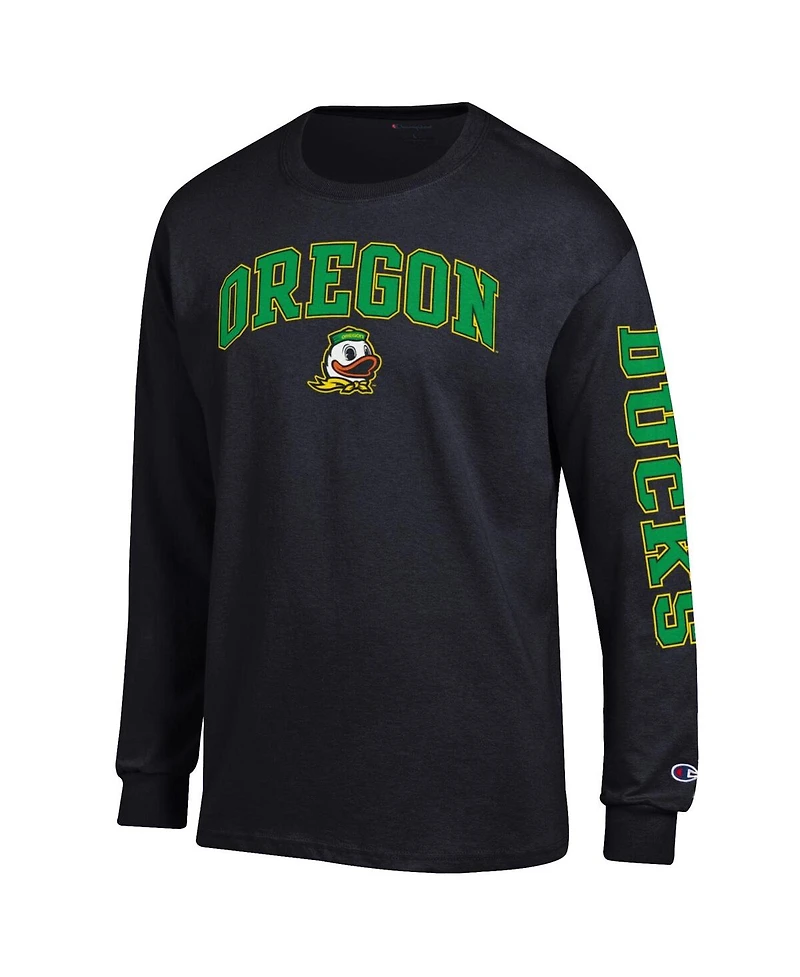 Champion Men's Black Oregon Ducks Arch Over Logo 2-Hit Long Sleeve T-Shirt