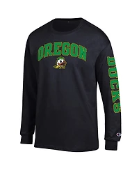 Champion Men's Black Oregon Ducks Arch Over Logo 2-Hit Long Sleeve T-Shirt