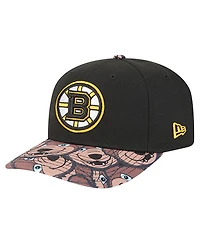 New Era Men's Black Boston Bruins Mascot Visor 9SEVENTY Adjustable Hat