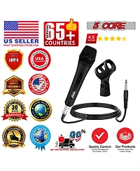 5 Core Xlr Microphone Dynamic Mic Karaoke Singing Studio Mics Handheld Microphone