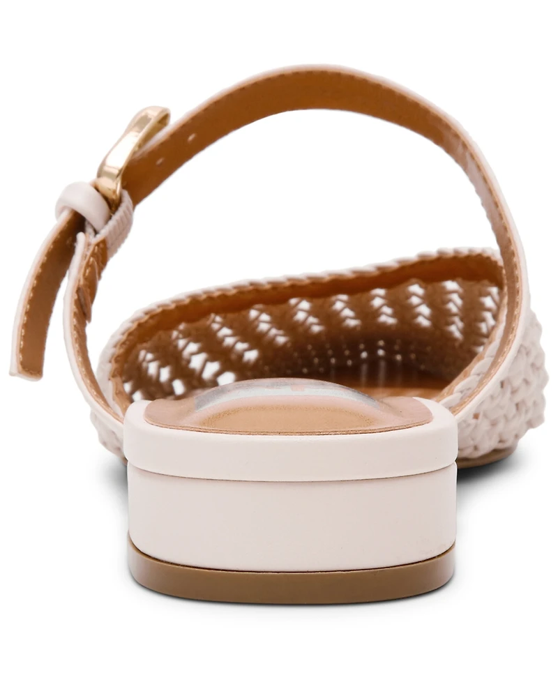 Dv Dolce Vita Women's Domainica Woven Buckle Flat Almond-Toe Mules