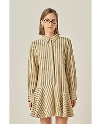 English Factory Women's Collar Flare Skirt Dress