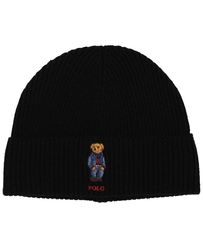 Polo Ralph Lauren Men's Solid Denim Bear Beanie