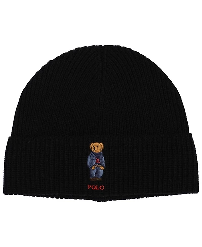 Polo Ralph Lauren Men's Solid Denim Bear Beanie