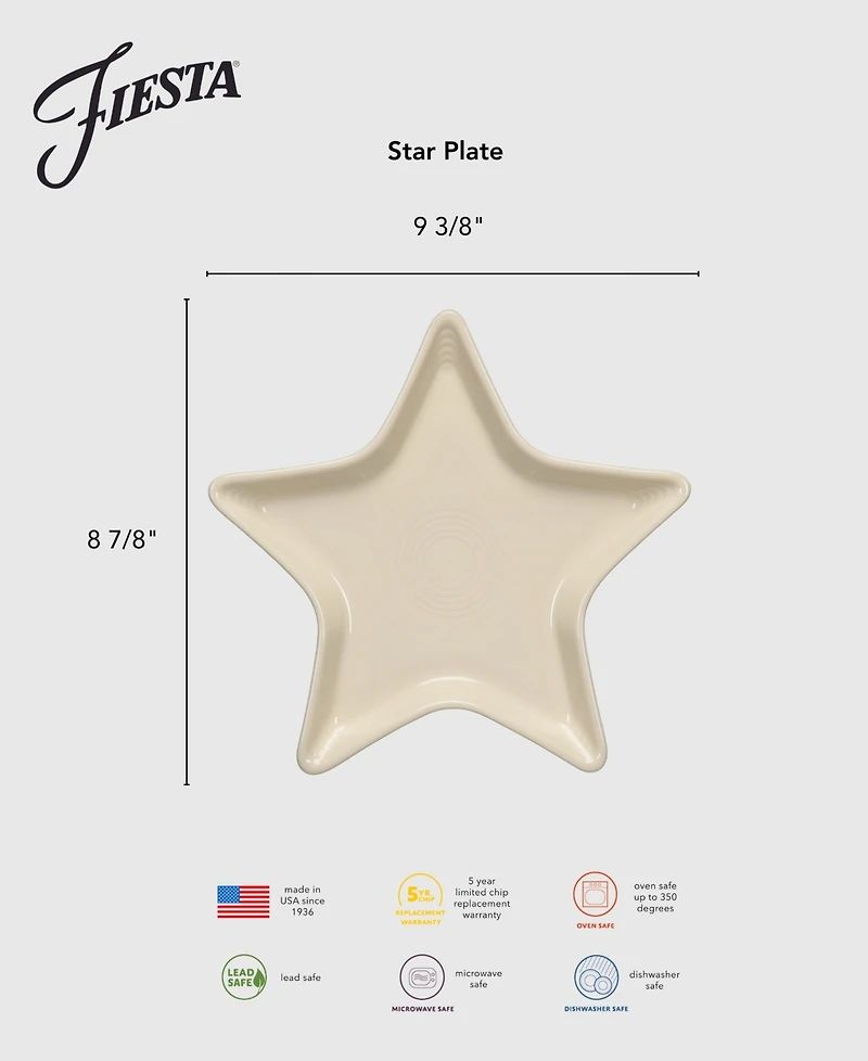 Fiesta Star-Shaped Serving Plates, Set of 4, Service For 4
