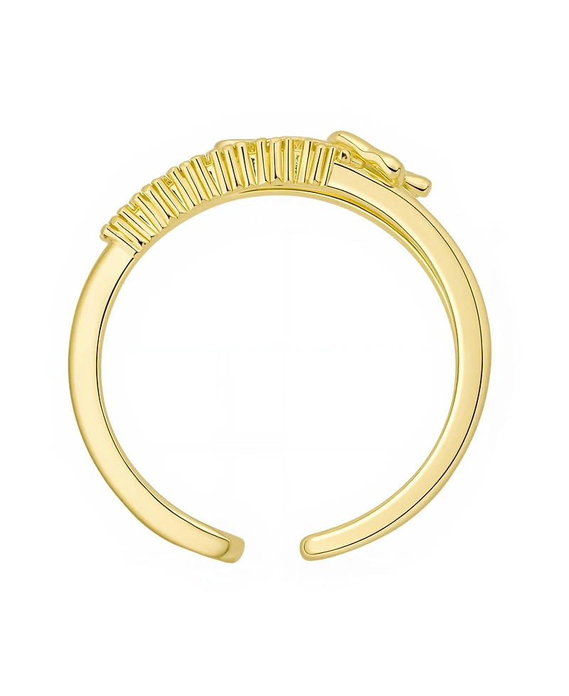 Unwritten Cubic Zirconia 14k Gold Flash Plated Butterfly Ring