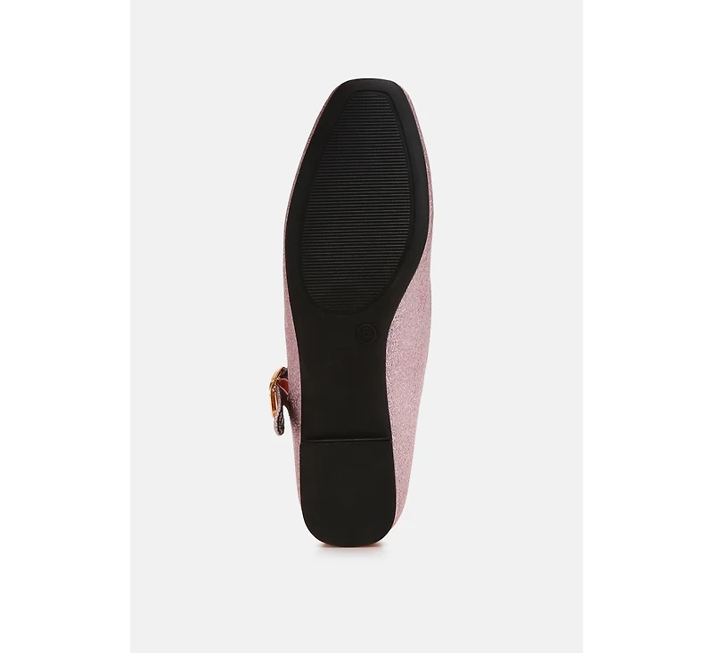 Herma Glitter Pin Buckle Ballerinas Women