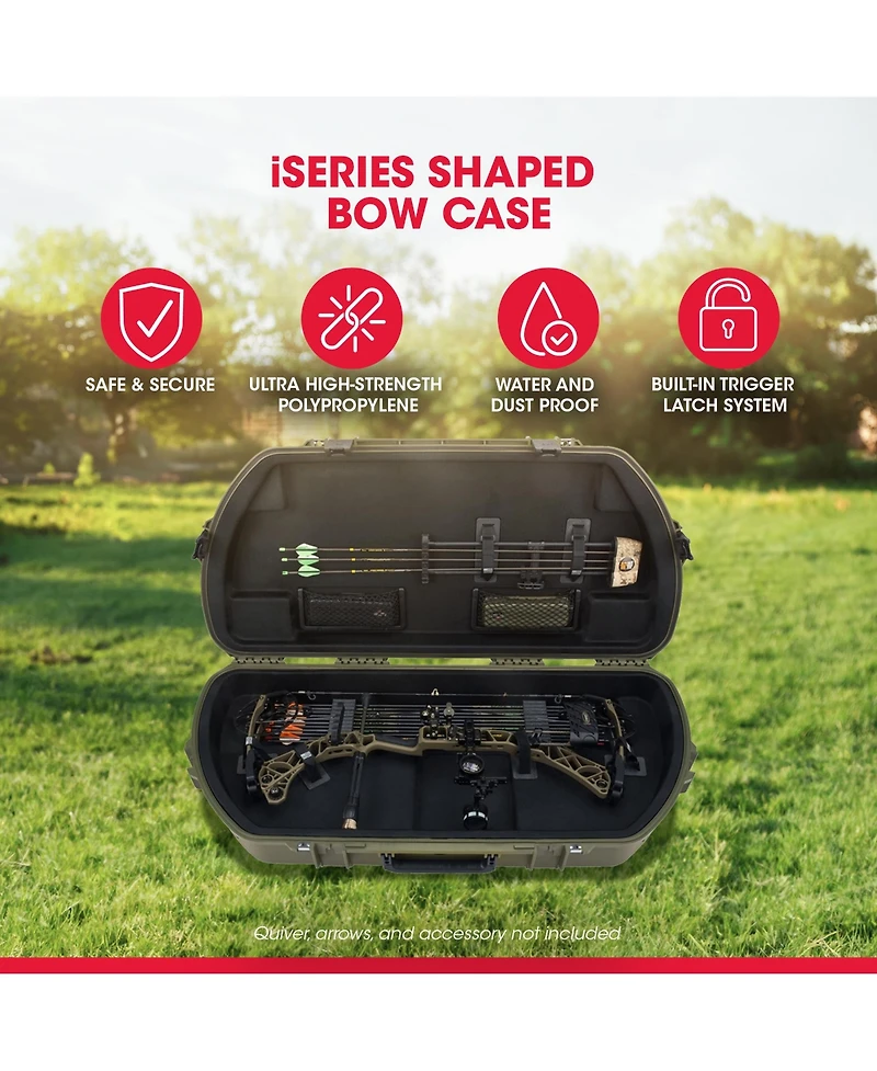 Skb Hard Protective Storage Case, Archery Bow & Arrow iSeries Shaped Case, Green