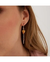 Spero London Safety Pin Gold Color Rose Sterling Silver Earring