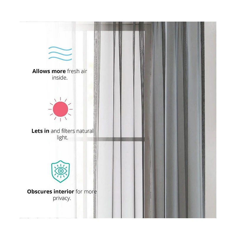 Hlc.me Essentials Sheer Voile Window Treatment Rod Pocket Curtain Panels