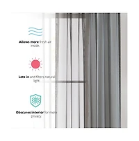 Hlc.me Essentials Sheer Voile Window Treatment Rod Pocket Curtain Panels