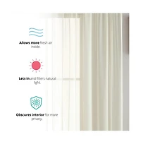Hlc.me Essentials Sheer Voile Window Treatment Rod Pocket Curtain Panels