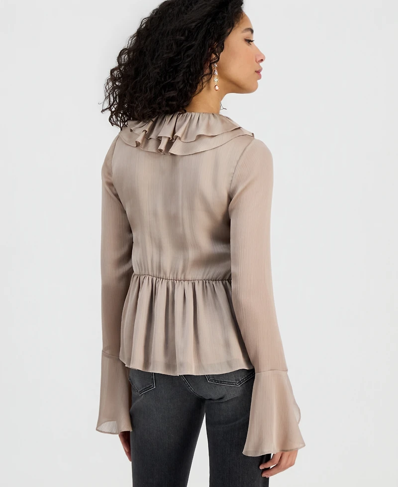 Guess Women's Sana Ruffled Long-Sleeve Blouse
