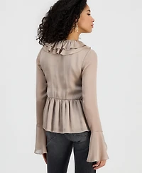 Guess Women's Sana Ruffled Long-Sleeve Blouse