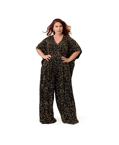 Unique Vintage Plus 1970s Sequin Caftan Jumpsuit