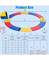 Gymax 15FT Trampoline Spring Cover Universal Trampoline Replacement Pad w/Split Design