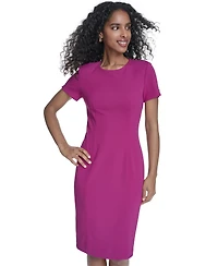 Calvin Klein Women's Crewneck Short-Sleeve Sheath Dress