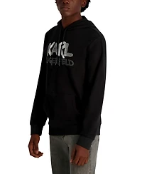 Karl Lagerfeld Paris Men's French Terry Graffiti Texture Hoodie