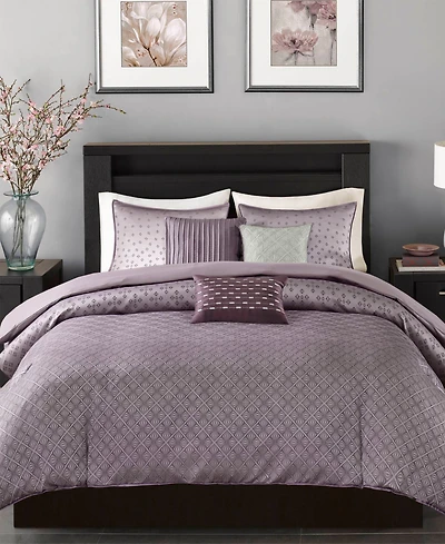 Madison Park Biloxi Geometric Jacquard 6-Pc. Duvet Cover Set, King/California King