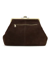 Patricia Nash Vivienne Suede Kisslock Frame Leather Crossbody Bag