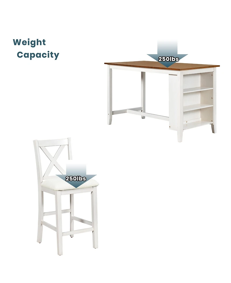 Casainc 5-Piece Counter Height Dining Set with 4 Chairs