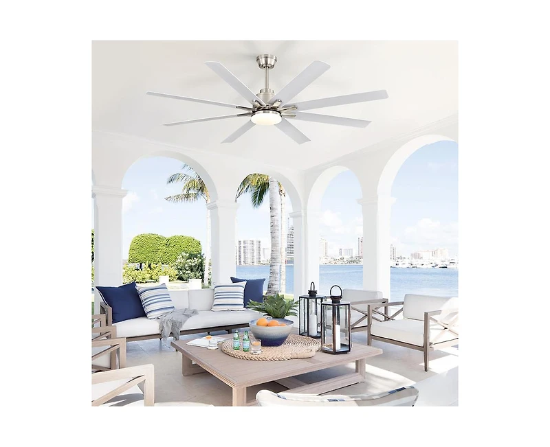 Sofucor 52-inch Modern Exquisite Sand Nickel 8-Blade Ceiling Fans with Adjustable Led Lights and Intelligent Remote Control.