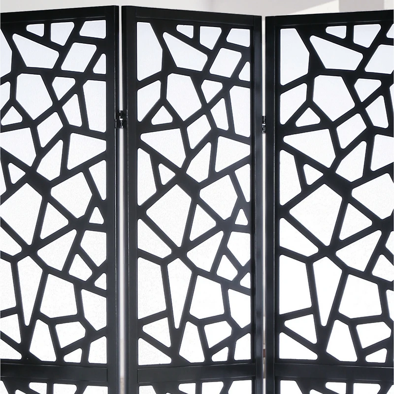Streamdale Furniture Giyano 4 Panel Screen Room Divider, Black