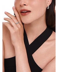 Devata Daisy Flower Ring in Rhodium Plated Sterling Silver, Size 8