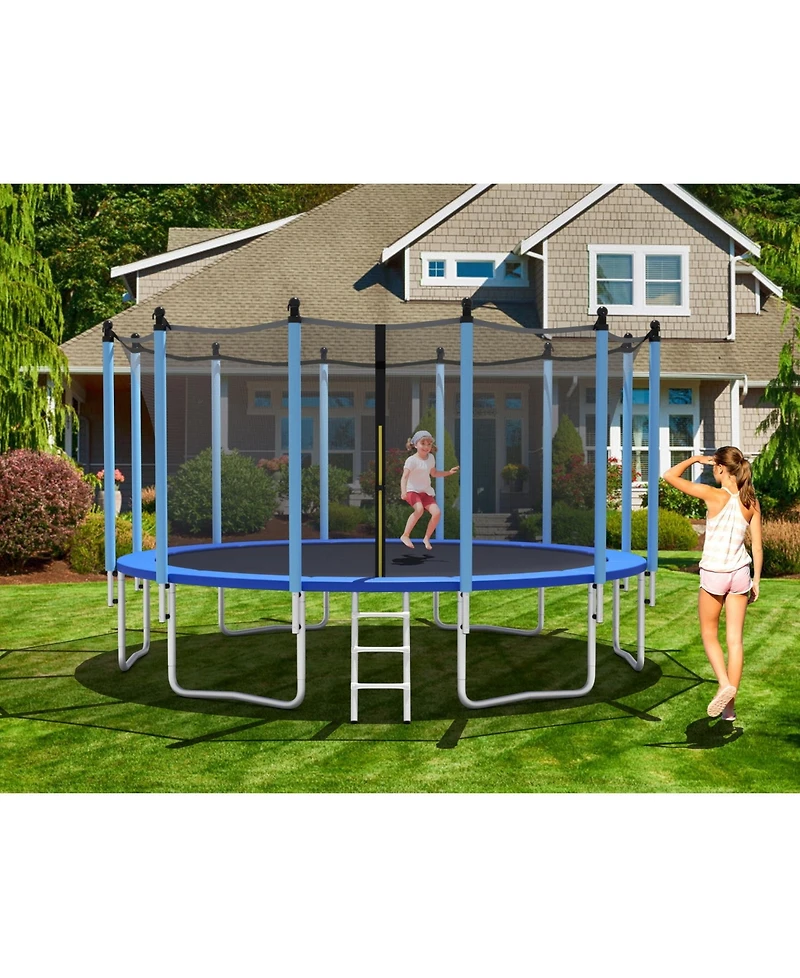 Sugift 16 Feet Outdoor Trampoline with Safety Closure Net