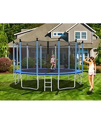 Sugift 16 Feet Outdoor Trampoline with Safety Closure Net
