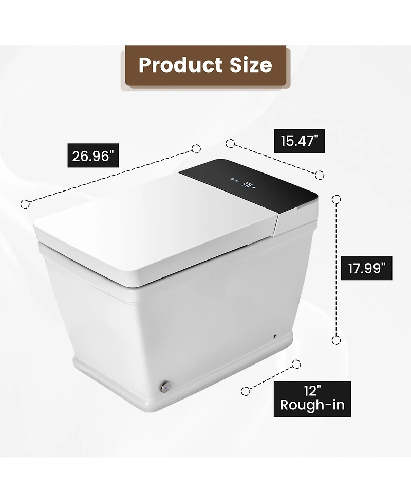 Casainc Smart One-Piece Bathroom Fixture With Heated Seat, Auto Flush, Wash, Dryer And Digital Display