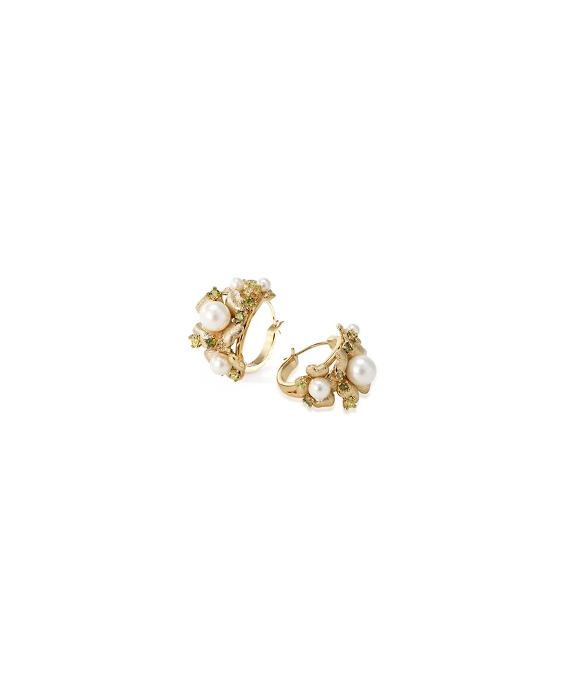Retro Chic Garden Blossom Hoop Earrings