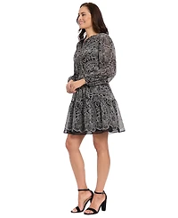 London Times Petite Elastic Waist A-Line Short Dress